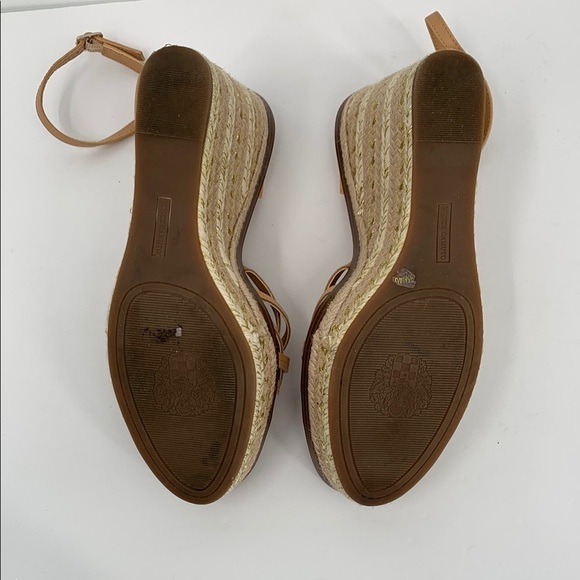 Vince Camuto Parys wedge espadrille sandal shoe strappy ankle strap tan 9 40 - Picture 6 of 6